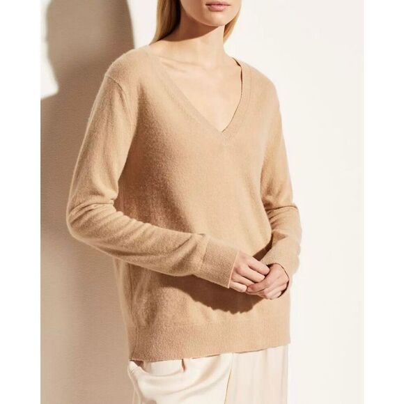 Vince 100% Cashmere Weekend V-Neck Sweater Women’s Small - Picture 1 of 12